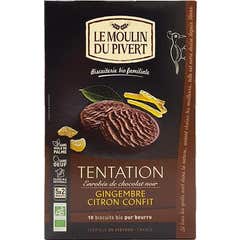 Le Moulin du Pivert Galleta Tentacion Chocolate Jengibre Limon Bio 130g