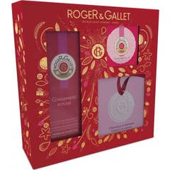 Roger &amp; Gallet Peito de Gengibre Vermelho + Sabonete + Prato de Cerâmica