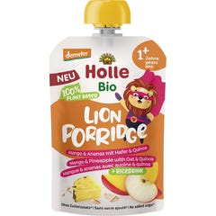 Holle Bio Lion Porridge Maçã Mirtilo Arroz Aveia Quinoa 12m 110g