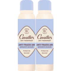 Cavaillès Déodorant Anti-Transpirant Anti-Traces 48h Bergamote Spray 2x150 ml