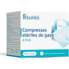 Soineo Pads de Gaze Estéril 7,5X7,5Cm 50 peças