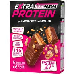 Pesoforma Extra Protein Barritas de Cacahuete y Caramelo 12uds