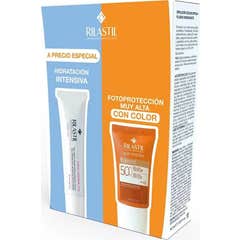 Rilastil Pack Aqua Intense 72h Gel-Crema 40ml +  Sun System Emulsión Solar Facial Color SPF50+ 40ml
