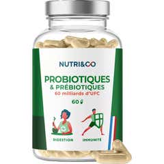 Nutri&Co Probiotiques et Prébiotiques 60 Gélules