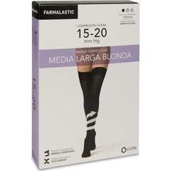 Farmalastic Meia Coxa Renda Compressão Ligeira XL Preto 1 Par