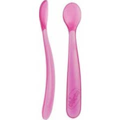 Chicco Colher De Silicone Rosa 2 Pcs