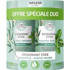 Weleda Desodorizante Stick 24H Eucalipto Hortelã-Pimenta 2x50g