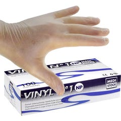 Medistock Guantes de Vinilo Sin Polvo No Estériles L 8/9 100uds