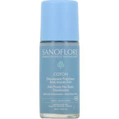 Sanoflore Desodorante Frescor 24H Algodão Roll On Bio 50 ml