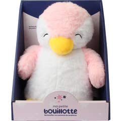 Ma Petite Bouillotte Botija de água quente com capa removível Pinguim Rosa 31 cm