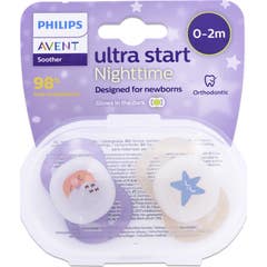 Philips Avent Ultra Start Nighttime Chupeta Scf075/09 2 Unidades