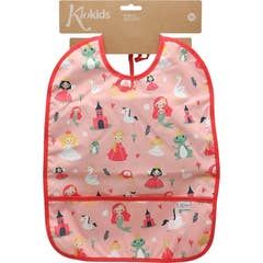Babete impermeável Kiokids cor-de-rosa 36 x 27 cm