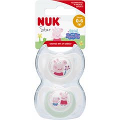 Nuk Star Chupeta Silicone Peppa Pig 0-6M 2 Unidades