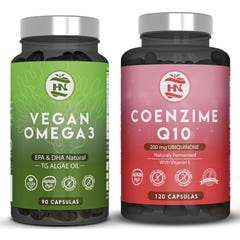 HN Pack Vegan Omega 3 90 caps + Coenzima Q10 120 caps