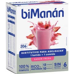 biManán Batido Sustitutivo Sabor Morango 6uds