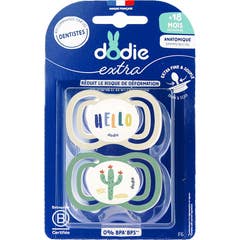 Dodie Extra Chupeta Anatómica +18M F6 Verde 2 Unidades