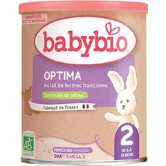 BabyBio Optima 2 com Fibras 6-12 Meses 400 g