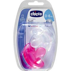 Chicco Physio Soft Chupetas Silicone Neutro Rosa 0-6M 2 Unidades