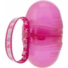 Chicco Portachupetes Doble Rosa