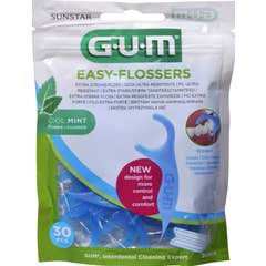 Sunstar Gum Fio dental Easy Flossers frio menta Vit-E+Fluor 30 unidades