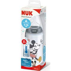Nuk Biberon Silicona Flow Control Mickey 6-18M Niño 300ml