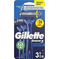 Gillette Sensor 3 Comfort Lâmina Descartável 3 Unidades