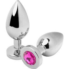 Metal Hard Anal Plug Diamond Rosa Medium 7.62cm 1ud