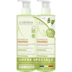 A-Derma Exomega Control Gel Limpiador Emoliente 2en1 2x500ml