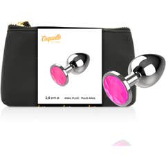 Coquette Anal Plug Metal Tamanho S Pink Clear 2,7X 8cm 1pc