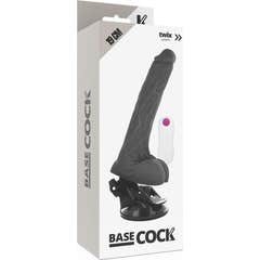 Basecock Vibrador Realístico Controle Remoto Preto 19cm 1pc