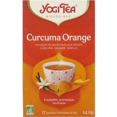 Chá Yogi Chá de Cúrcuma Laranja Orgânica 17 saquinhos de chá