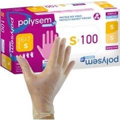 Luva de Vinil Não Estéril Polysem Tl 100uts Não Pó