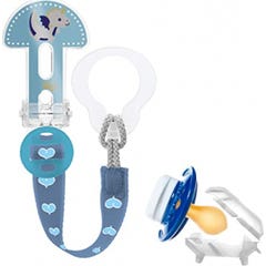 Mamãe Baby Pacifier Clip It! Azul