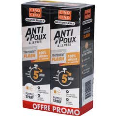 Cinq Sur Cinq Solução Flash Piolhos & Lêndeas 5 min 2x150 ml