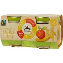 Alce Nero Organic Baby Food Banana Apple 2x80g
