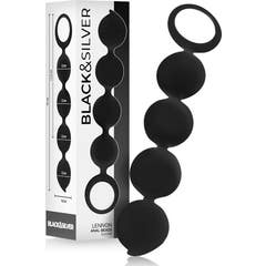 Black&Silver Lennon Plug Anal com Bolas Anais 15cm 1 Unidade