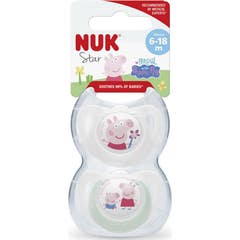 Nuk Star Peppa Pig Chupeta 6-18M 2 Unidades