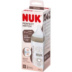 Nuk Perfect Match Mamadeira Silicone 3+M Coração 260ml 1 Unidade