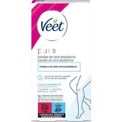 Veet Pure Cera Fria Corpo Pele Sensível Bandas 16 Unidades Veet Pure Cera Fria Corpo Pele Sensível Bandas 16 Unidades