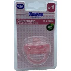 Chupeta Unifamily Borracha de Silicone Rosa 0-6M 1 unidade