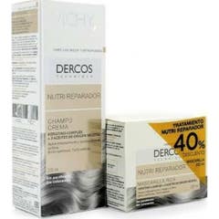 Vichy Dercos shampoo creme nutrit-reparador 200ml + máscara rica 200ml do cabelo