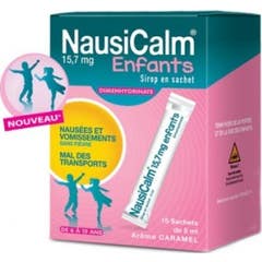 Nausicalm Children 15.7 Mg Caixa de dose única de xarope de xarope de 15 saquetas