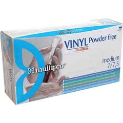 Multipro Guantes de Vinilo Antipolvo Talla M 100uds