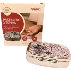 Aposán Porta Comprimidos 2 Tomas com Espelho 1 Unidade