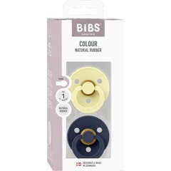 Bibs Pacifier Colour Round Luna Deep Space 0-6M 2 Unidades