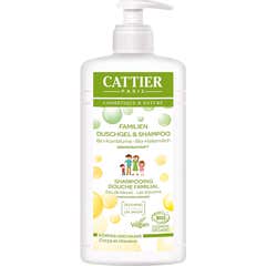 Família Cattier espumando o corpo e o cabelo em gel 500 ml