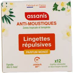 Assanis Anti Mosquitos Monoï Toalhitas Repelentes 12 unid.