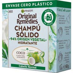 Garnier Original Remedies Champú Sólido Hidratante de Coco 60g Garnier Original Remedies Champú Sólido Hidratante de Coco 60g