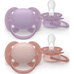 Philips Avent Ultra Soft Chupeta Eco 6-18M Lilás Rosa 2 Unidades
