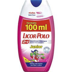 Licor del Polo Junior 2 em 1 Morango Gel Pasta de Dentes 100ml